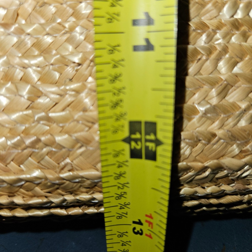 Vincelli Women Straw Tote Bag Woven Beach Handbag Brown Handles 54-0044-5 NEW - Picture 3 of 8